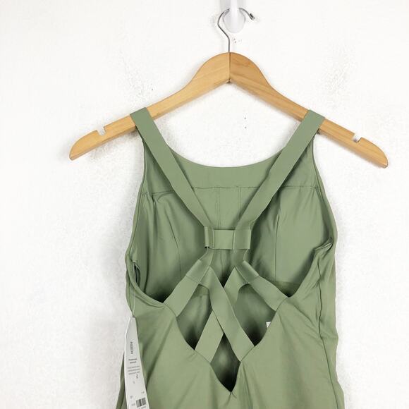 NWT Athleta Palm One Piece Swimsuit Small Green Strappy Back Modest Coverage - Picture 11 of 14